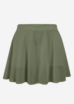 Muslin skirt shorts, khaki