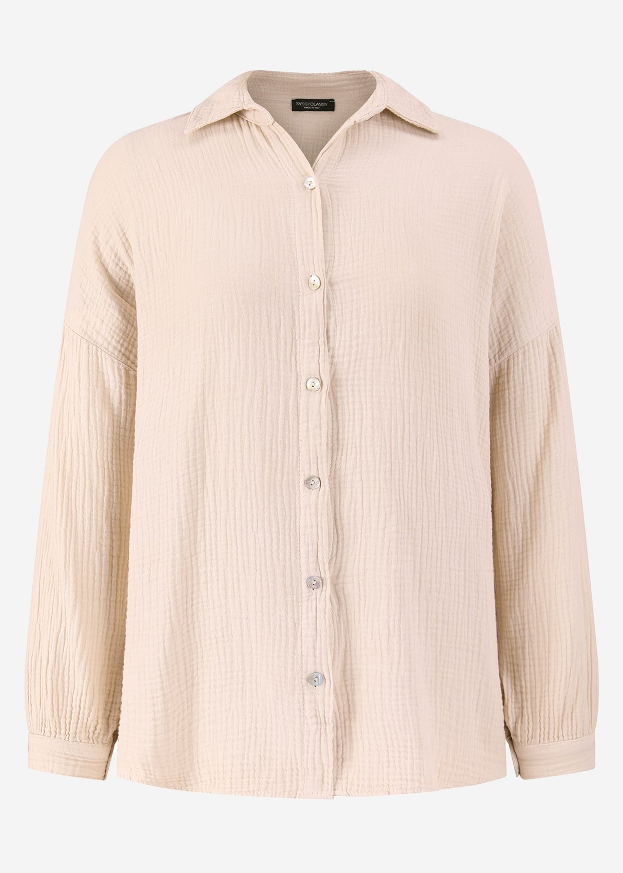 Musselin Bluse im Regular Fit - beige