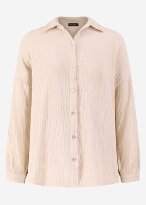 Musselin Bluse im Regular Fit - beige