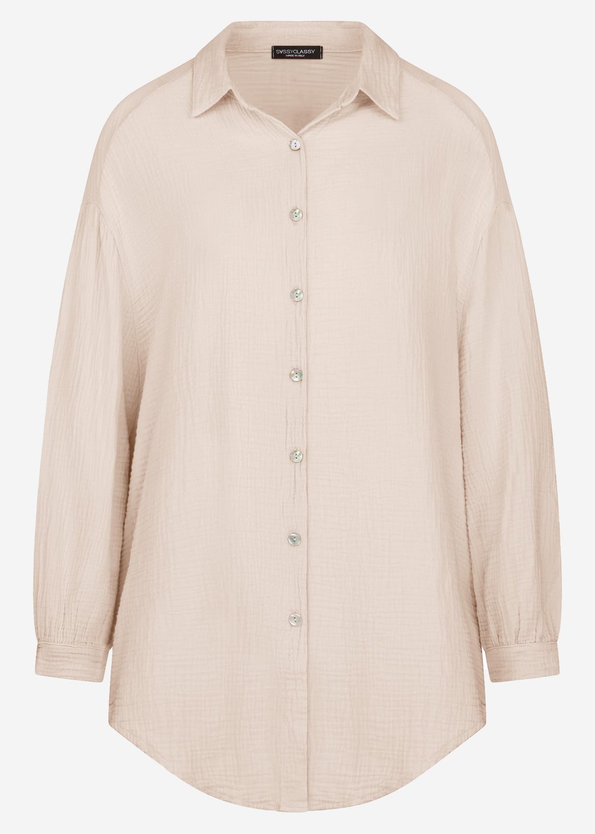 Muslin blouse oversize, beige