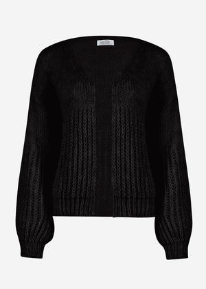 Cardigan with structure - black