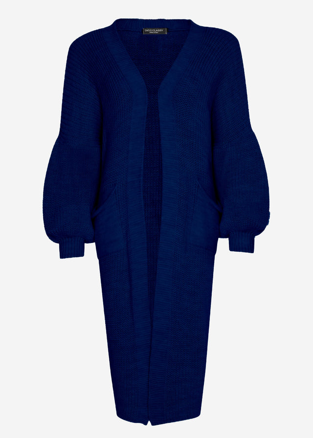 Langer super soft Cardigan mit Taschen - dunkelblau
