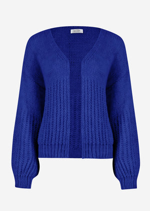 Cardigan mit Struktur - royalblau