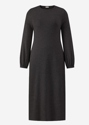 Super soft Jerseykleid in Midilänge - schwarz