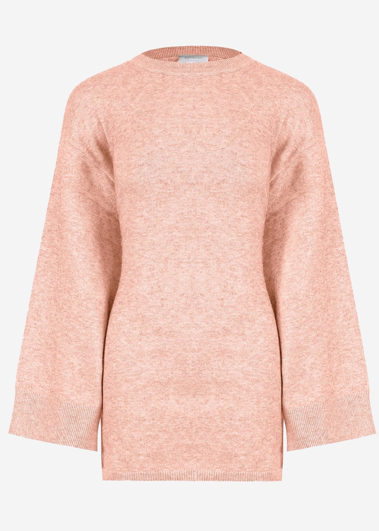 Oversize Pullover mit Seitenschlitzen - rosa