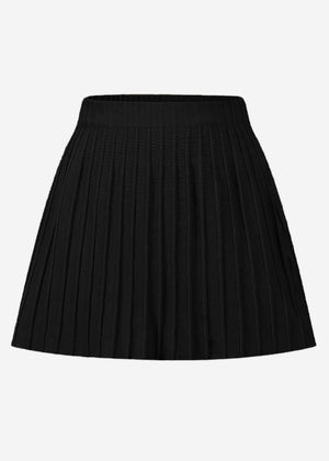 Pleated knit skirt - black