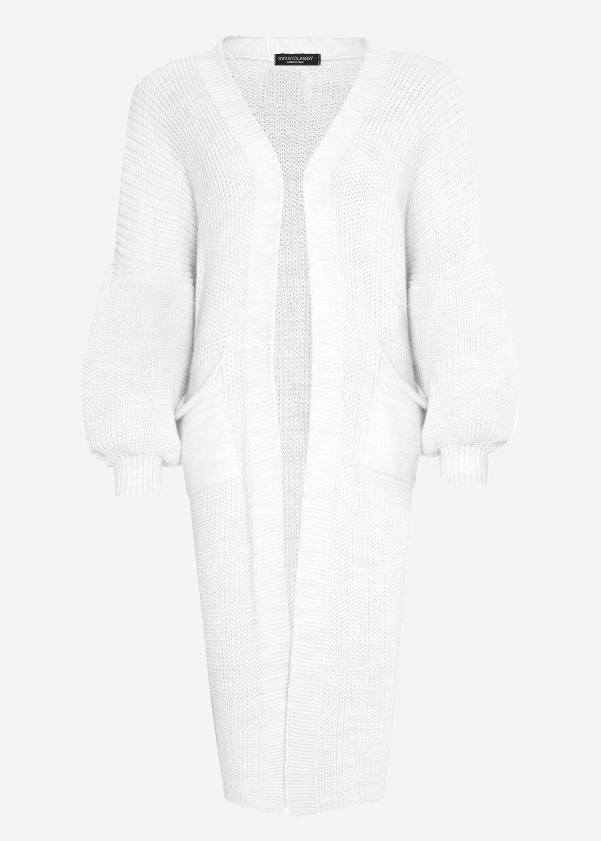 Langer super soft Cardigan mit Taschen - offwhite