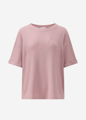 Shirt in Waffelpiqué - rosa