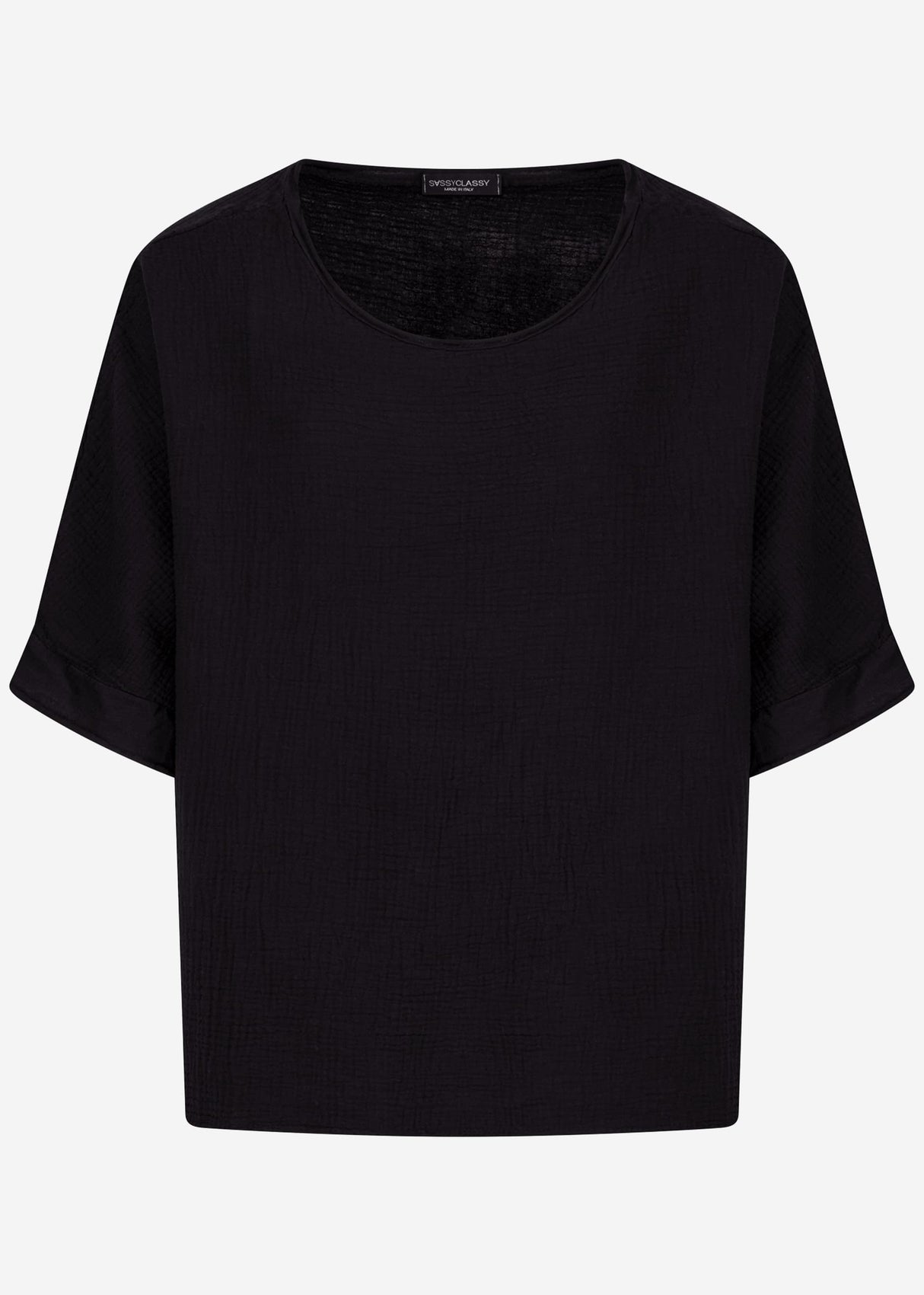 Lässiges Musselin Shirt - schwarz
