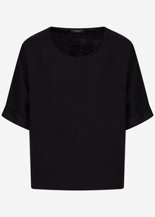 Relaxed muslin top - black