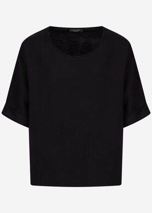 Lässiges Musselin Shirt - schwarz
