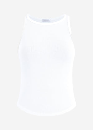 Ribbed tank top - white