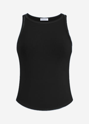 Geripptes Tank Top - schwarz