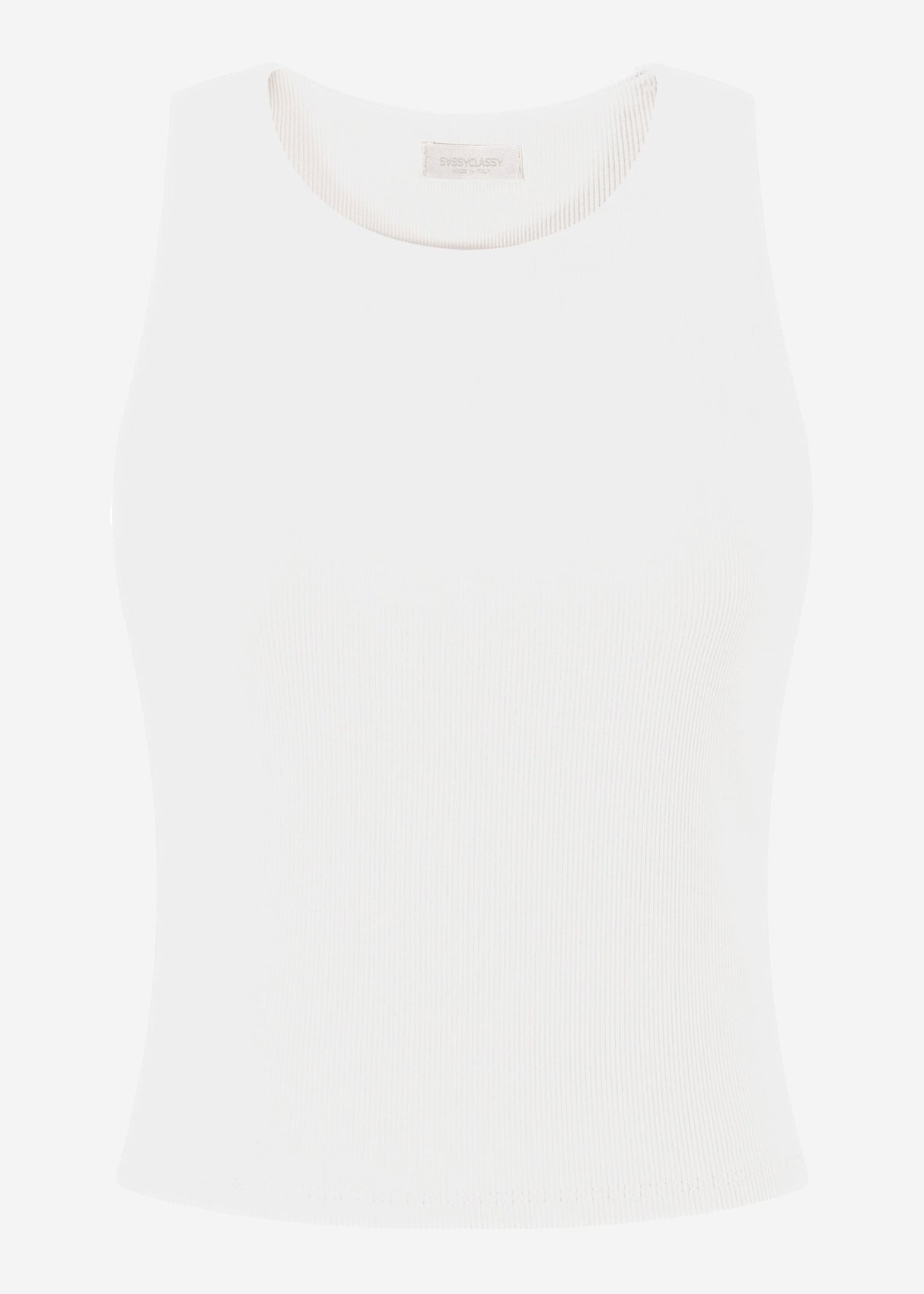 Doppellagiges, geripptes Tank Top - offwhite