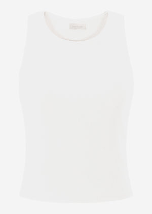 Doppellagiges, geripptes Tank Top - offwhite
