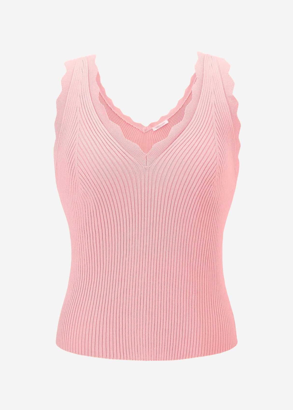 Strick Top mit V-Ausschnitt - rosa