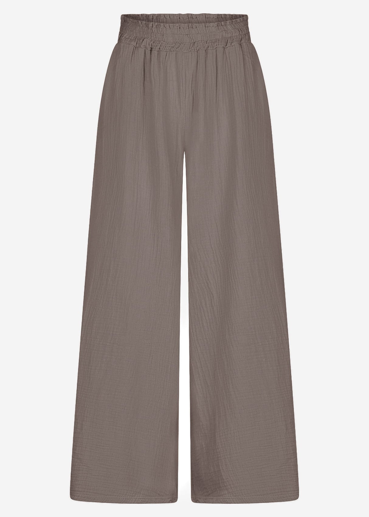 Muslin wide-leg pants - taupe