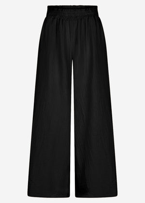 Muslin wide-leg pants - black