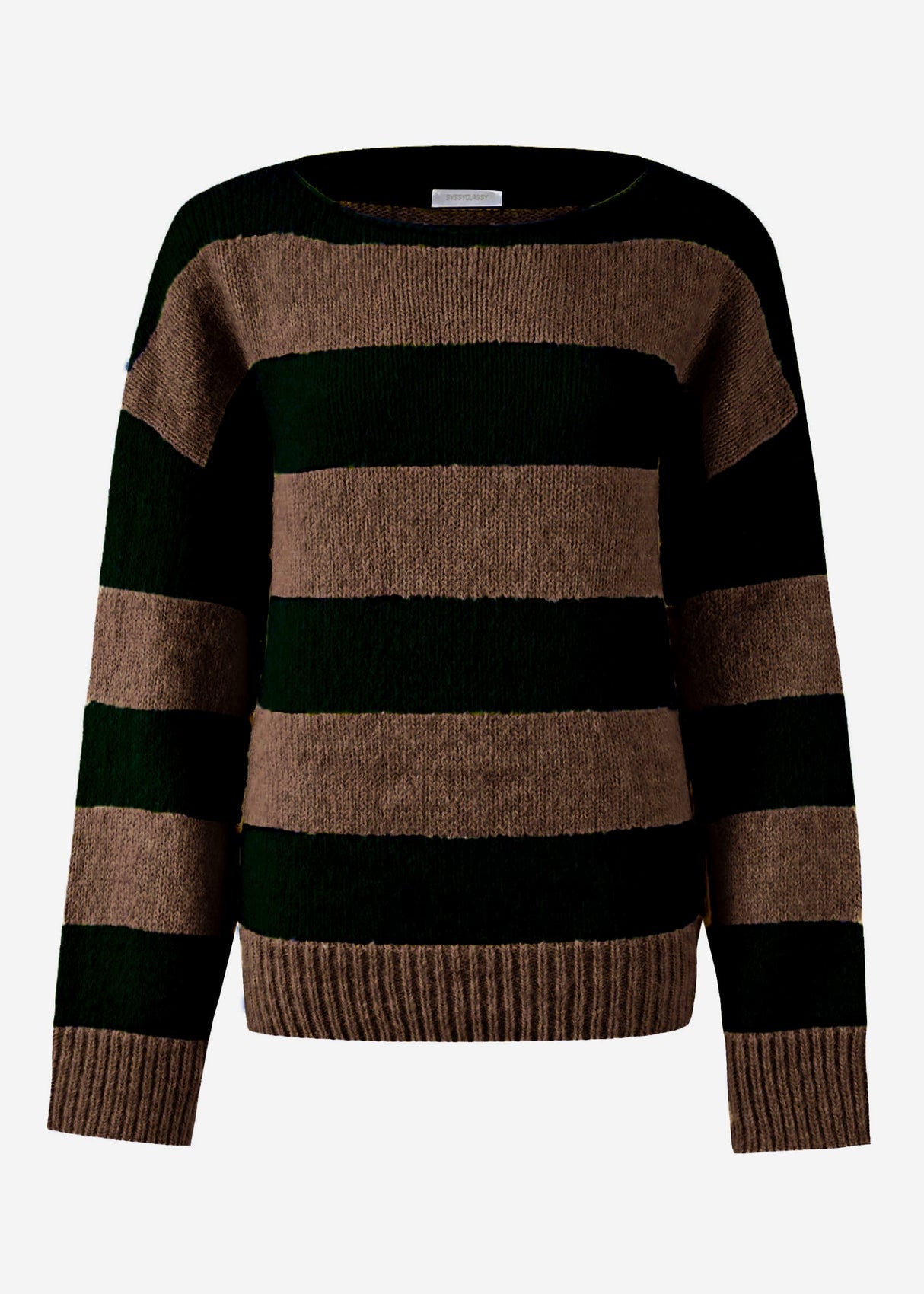 Sweater with block stripes - black-brown
