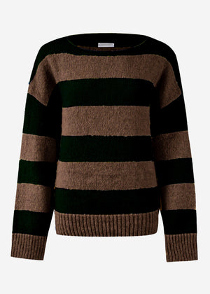 Sweater with block stripes - black-brown