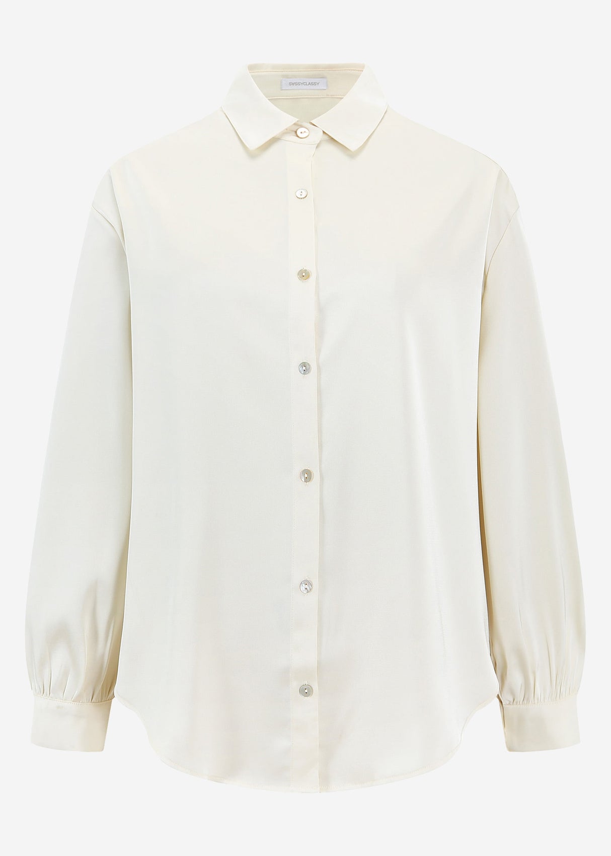 Oversize Satin Bluse - cremeweiß