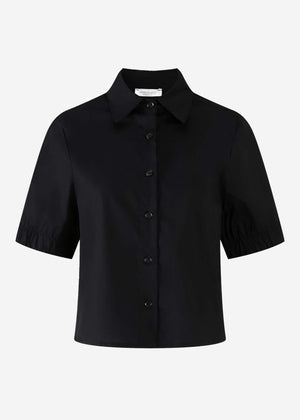Popeline Bluse - schwarz