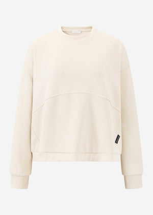 Softes Sweatshirt mit Teilungsnähten - offwhite