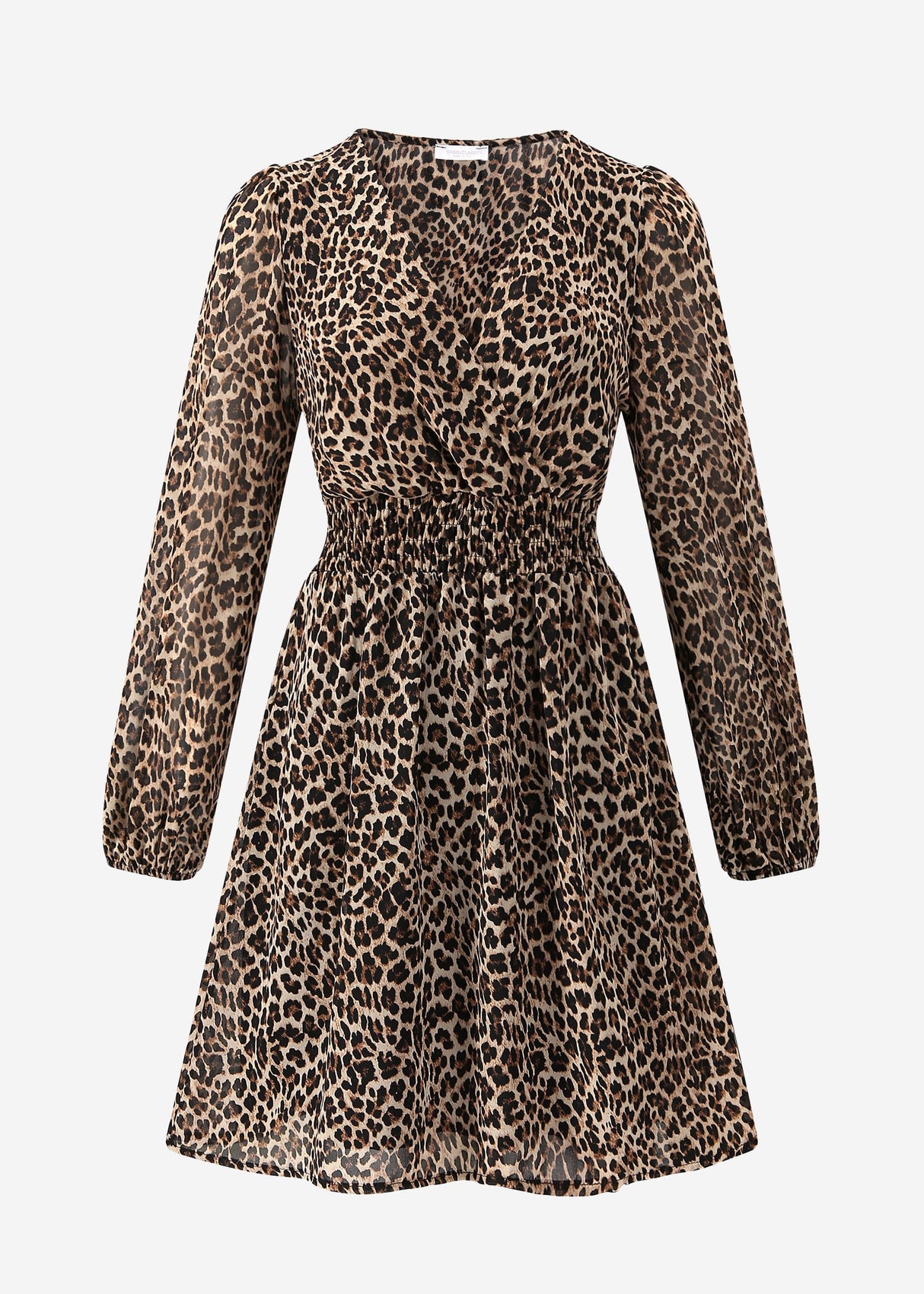 Feminines Kleid in Leo-Print - braun