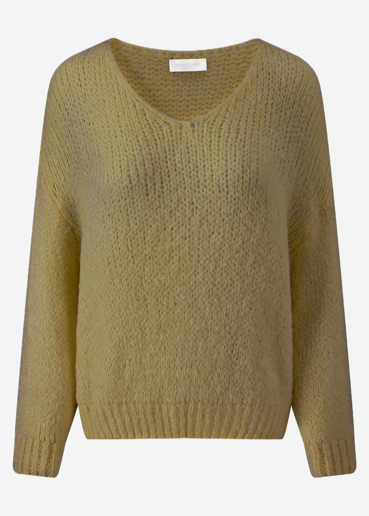Oversized V-neck sweater - khaki