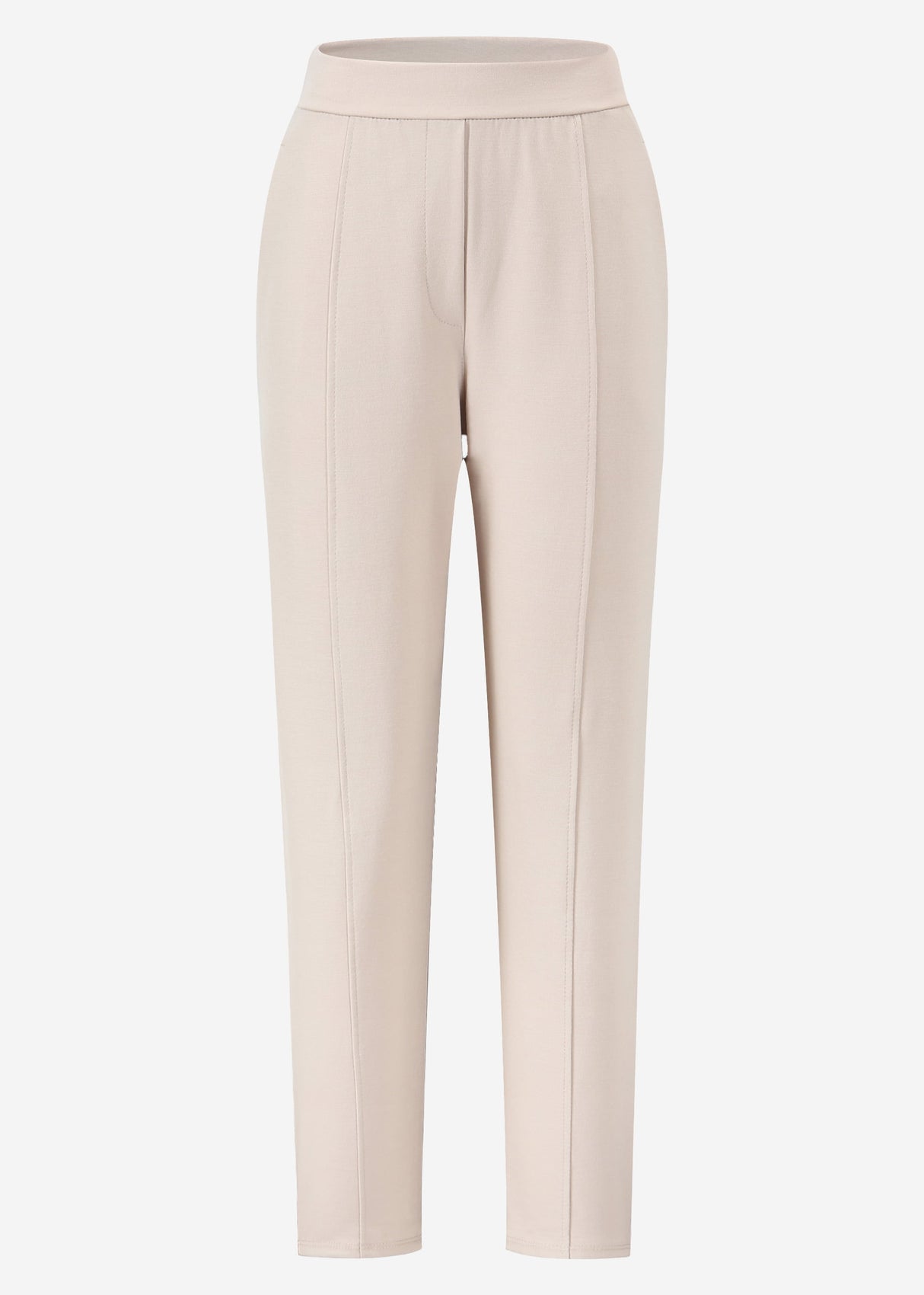 Jersey chinos with decorative seam - beige