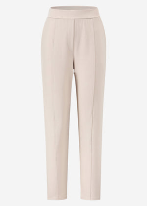 Jersey chinos with decorative seam - beige