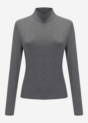 Langarm Shirt mit Rollkragen - dunkelgrau