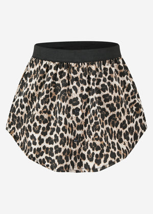 Blusenrock mit Leo-Print - braun