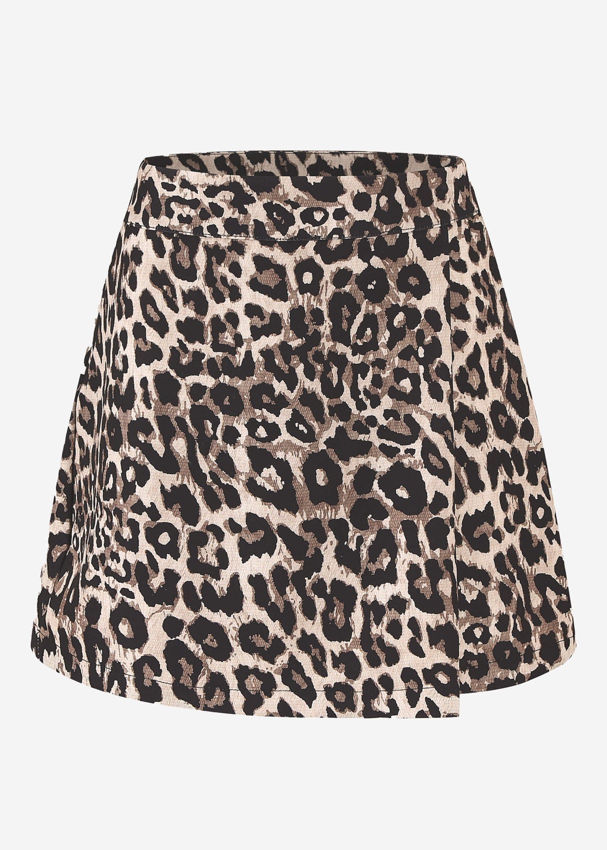 Trouser skirt with leopard print - brown