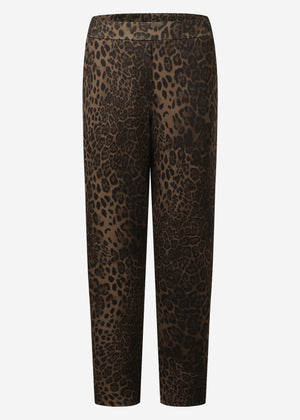 Softe Hose mit Leo-Print - schwarz-braun