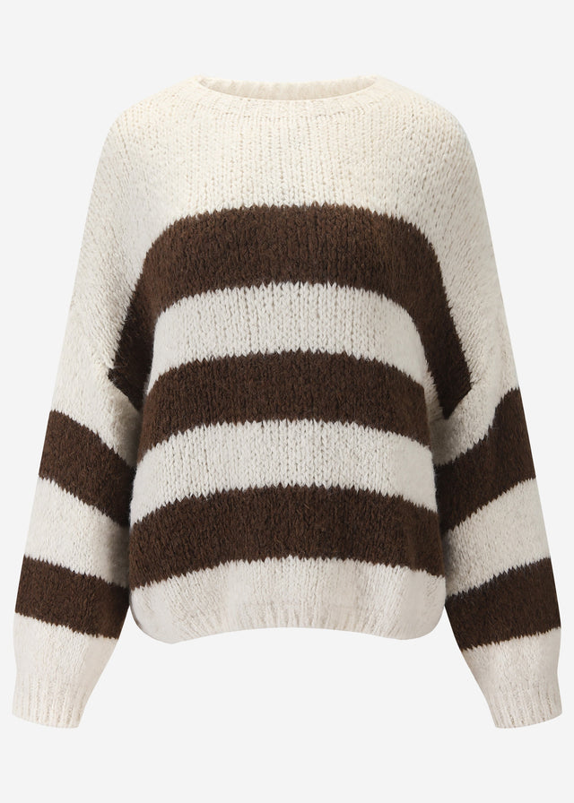 Striped oversized jumper - off-white