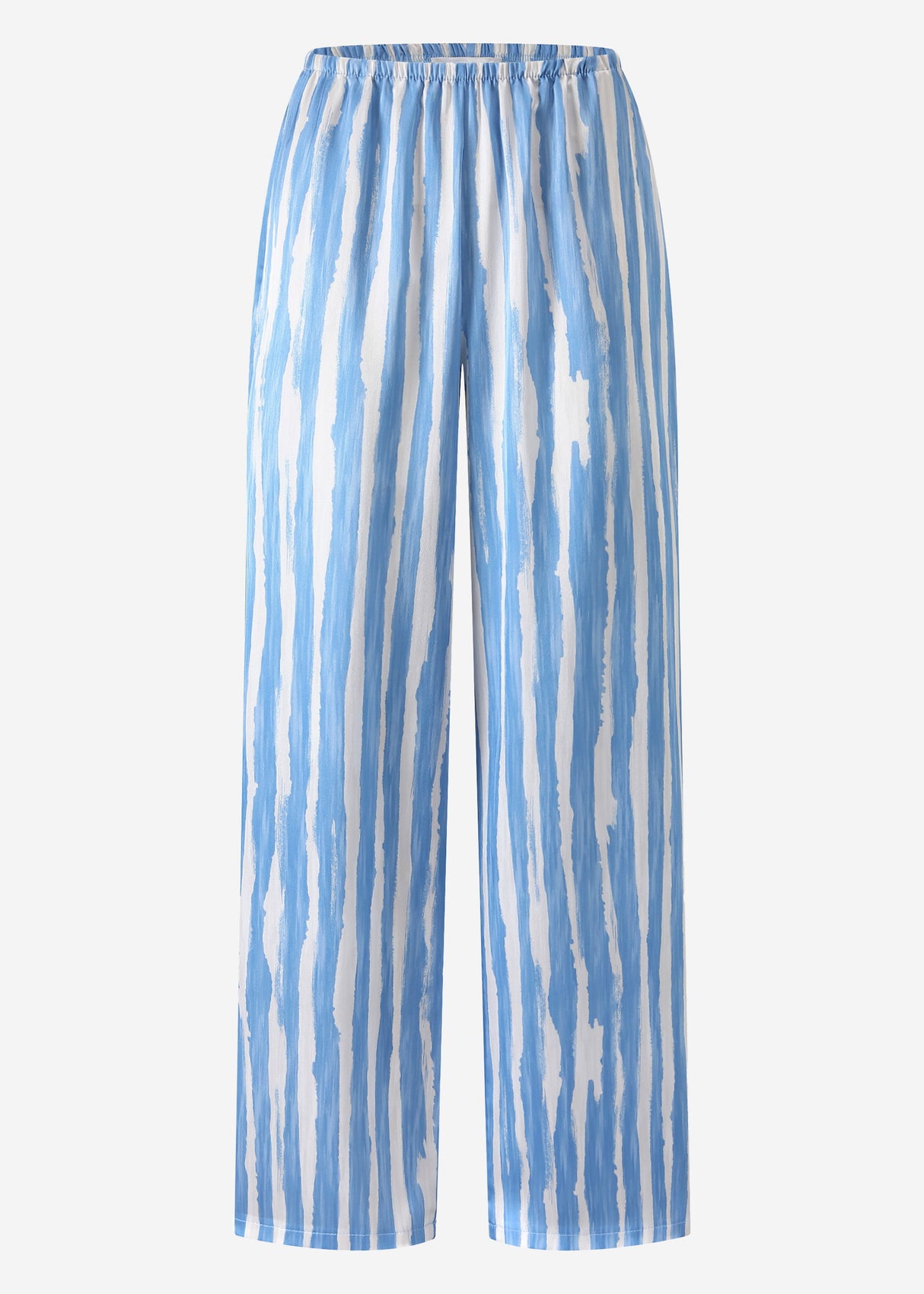 Gestreifte Satinhose - blau