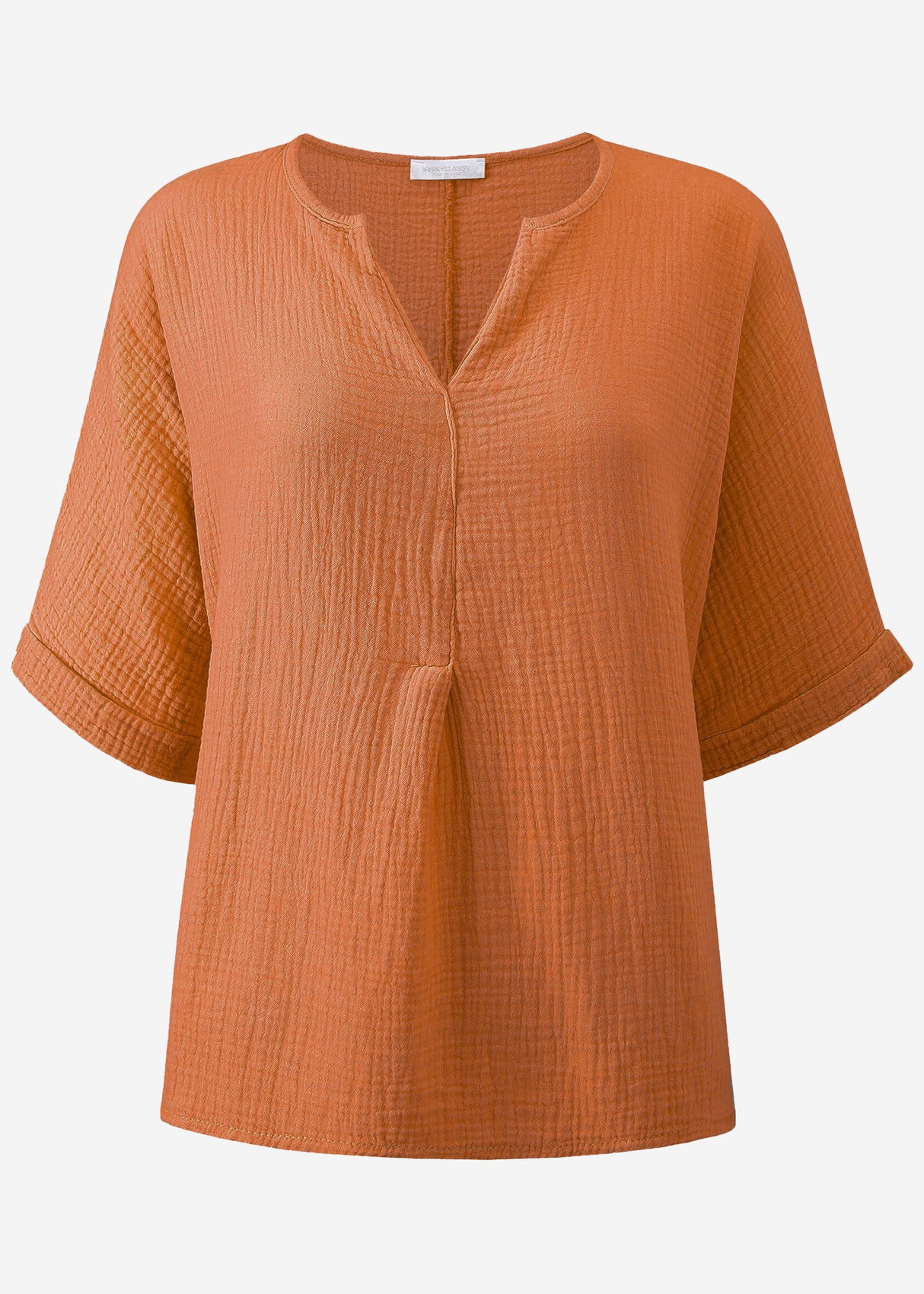Oversize Musselin Shirt - cognac