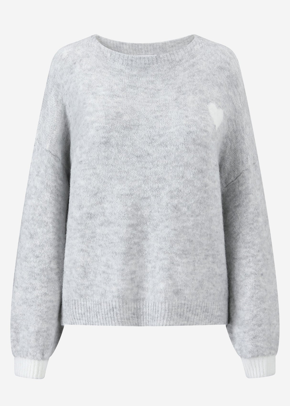 Pullover mit Herz - hellgrau
