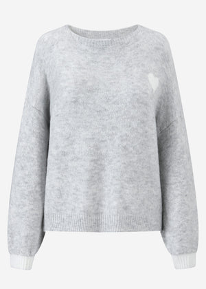 Pullover mit Herz - hellgrau