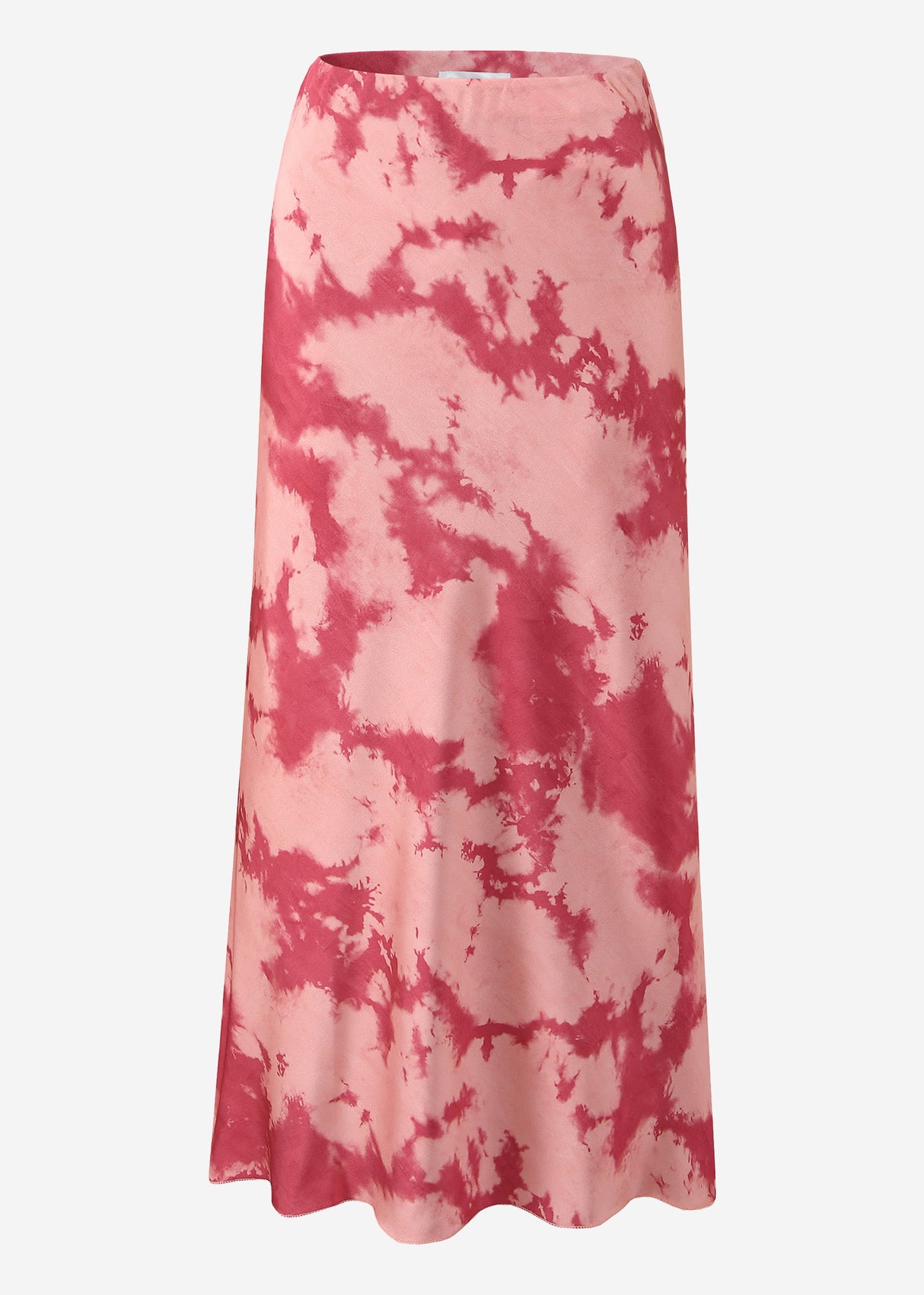 Satinrock mit Batikdruck - rosa