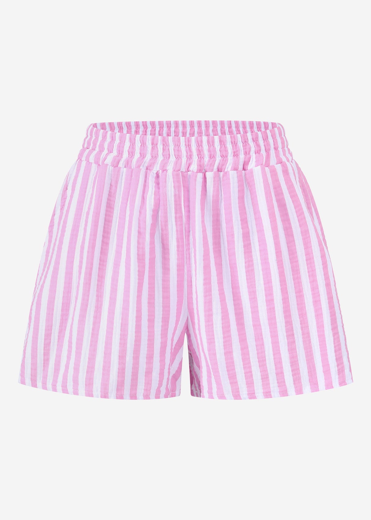 Striped muslin shorts - pink