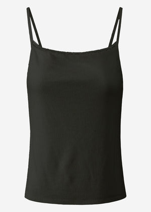 Träger Top mit Spitze - schwarz