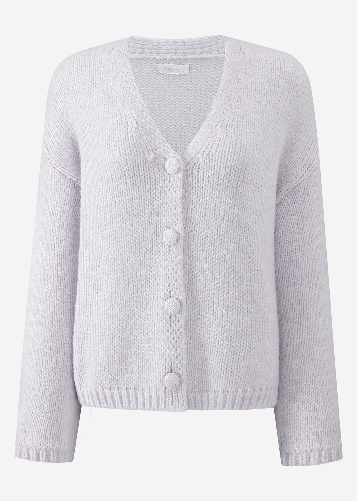 Strickjacke mit V-Ausschnitt - flieder