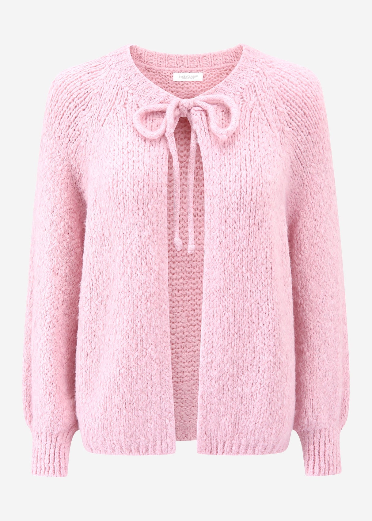 Strickjacke mit Schleifenverschluss - rosa