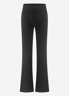 Flare Leggings mit Rippstruktur - schwarz