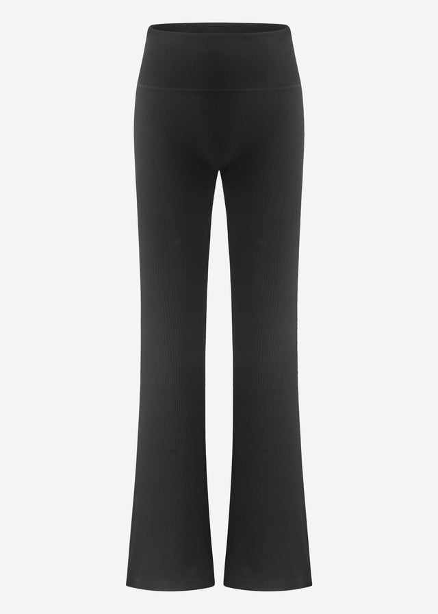Flare Leggings mit Rippstruktur - schwarz