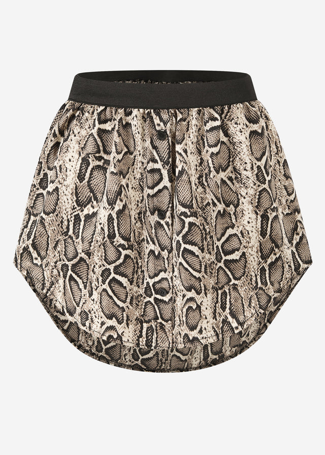 Blusenrock mit Schlangen-Print - braun