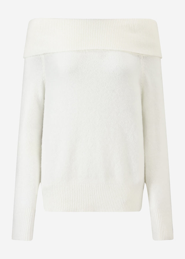 Schulterfreier Pullover - offwhite
