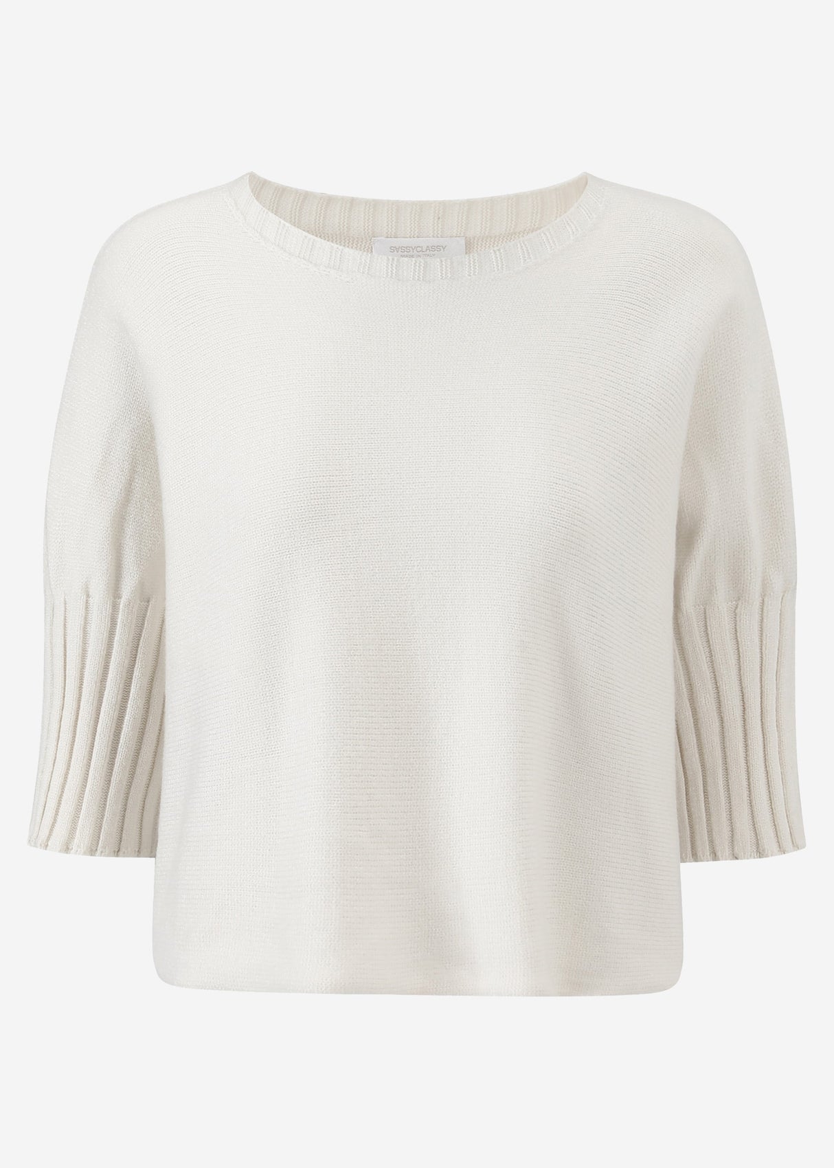 Kurzarm Crop Pullover - offwhite
